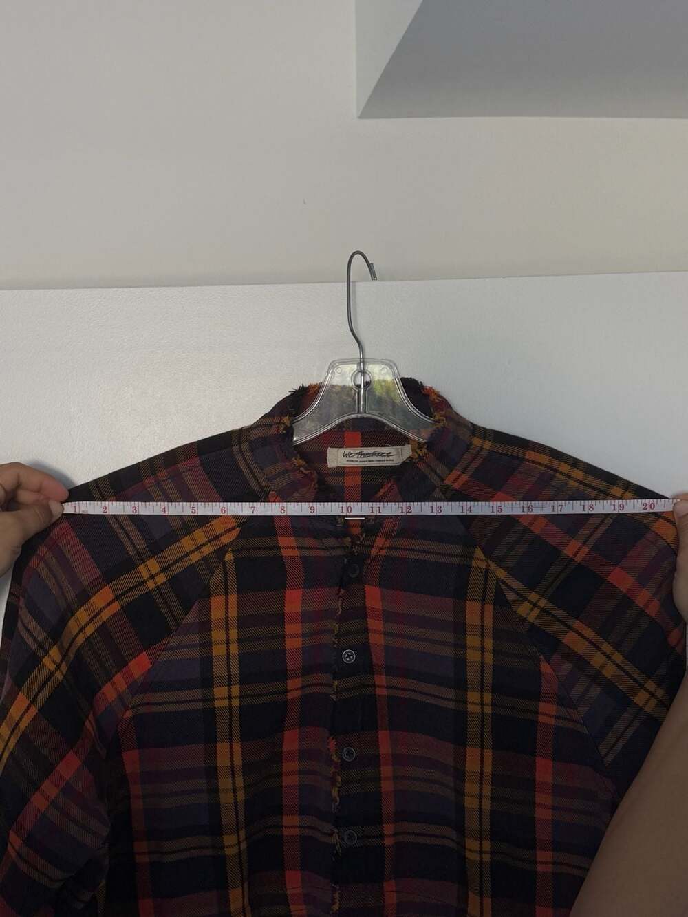 We The Free Summer Daydream Plaid Raw-Hem Button-Down Shirt Sz M - Picture 4 of 6